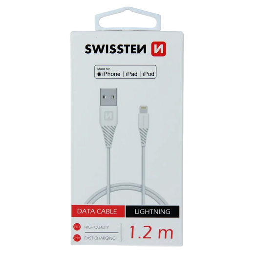 Swissten MFi Lightning Kabel 1,2 Meter - Altijd Betrouwbaar Opladen