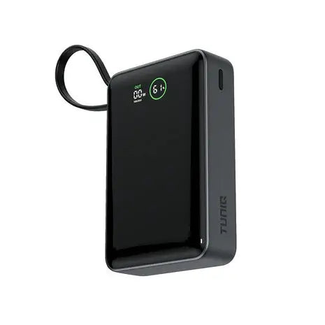 TUNIQ Powerbank 20.000 mAh met Ingebouwde Kabel – Zwart