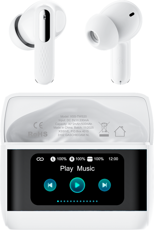 Xssive Wireless Earbuds with ANC+Display XSS-TWS20 - Wit