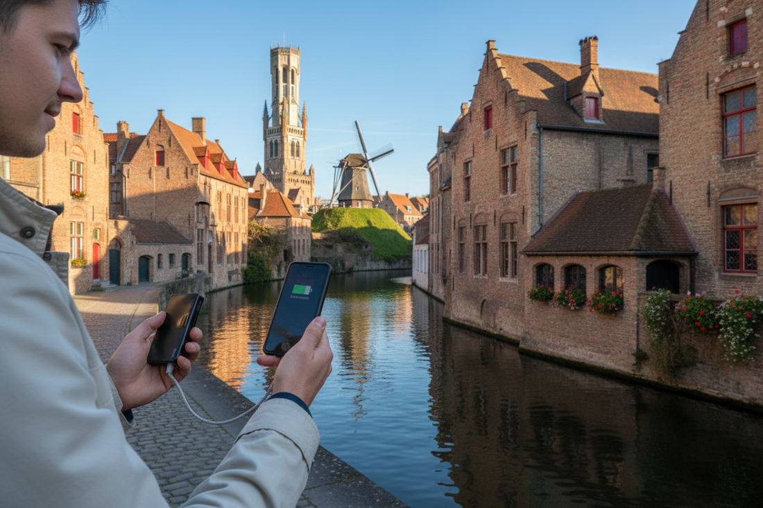 Powerbank gebruiken in Brugge – romantische grachten en middeleeuwse gevels