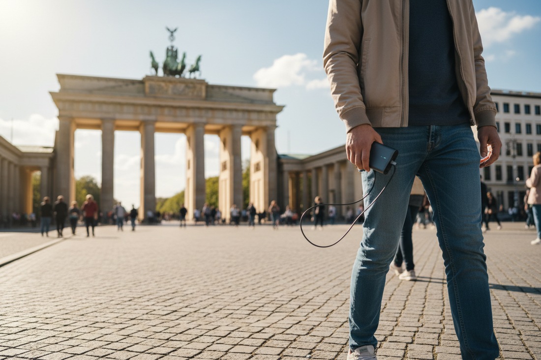 Powerbank kaufen in Berlin – Brandenburger Tor im Hintergrund