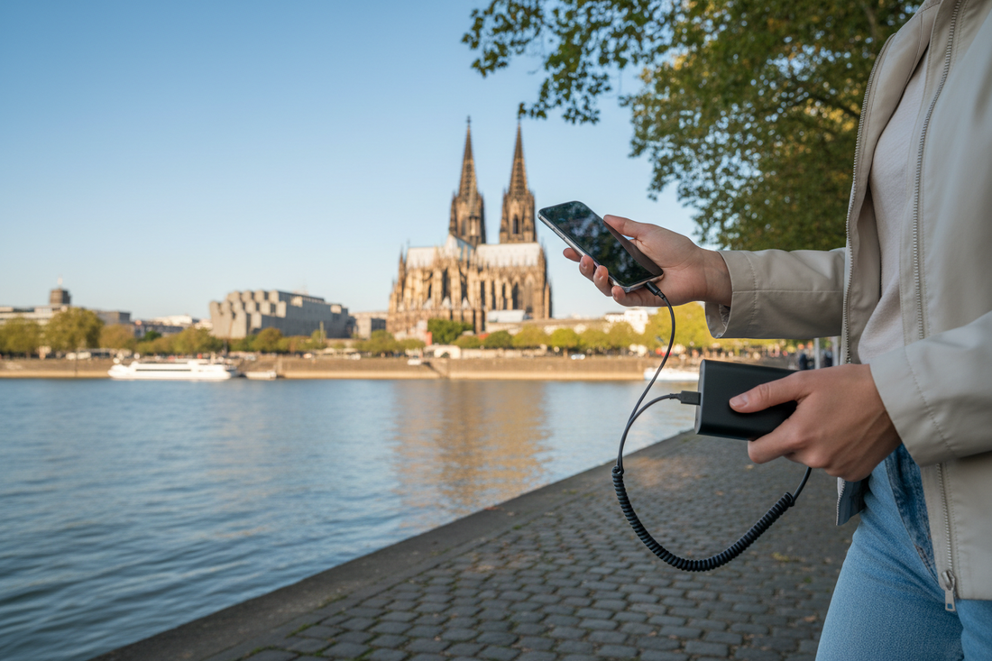 Powerbank kaufen in Köln – Kölner Dom im Hintergrund