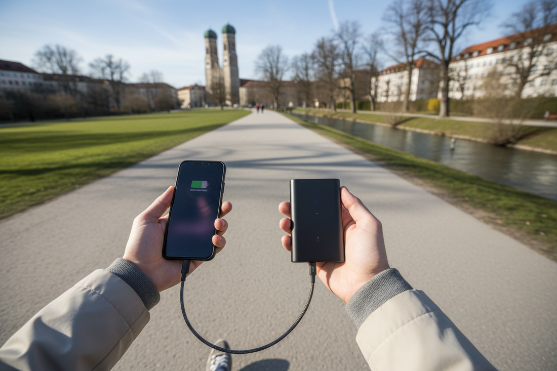 Powerbank kaufen in München – Marienplatz im Hintergrund