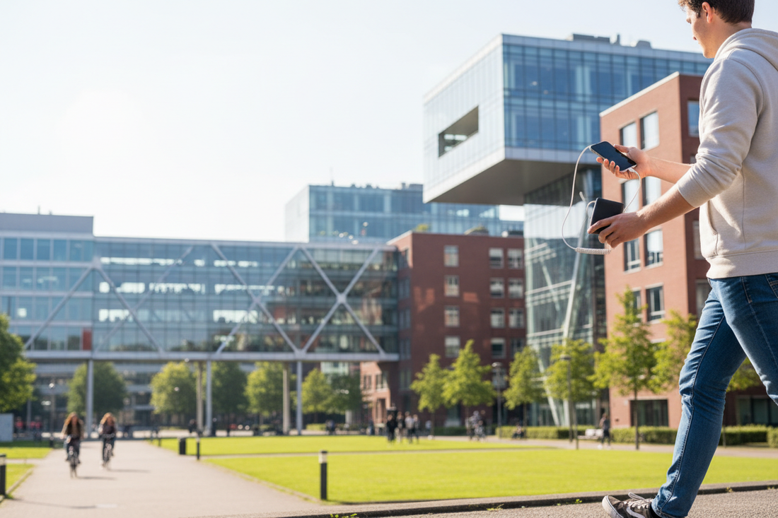 Powerbank kopen in Eindhoven – student op TU/e campus