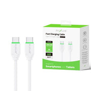 Rixus RXUC13C USB-C naar USB-C snellaadkabel 30cm wit – productoverzicht