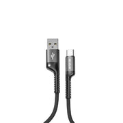Rixus RXUC17AC intrekbare USB-A naar USB-C spiraalkabel zwart – aansluitingen