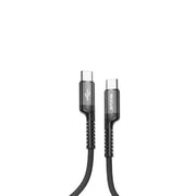 Rixus RXUC17C intrekbare USB-C naar USB-C spiraalkabel zwart – kabeldetail