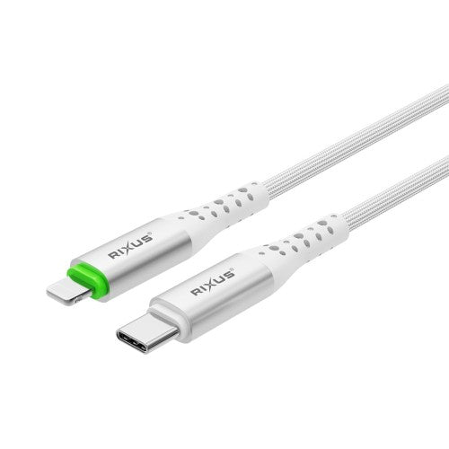 Rixus RXUC21L Auto Disconnect USB-C naar Lightning kabel 1m wit – productoverzicht