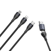 Rixus RXUC23 Two-for-Three multi snellaadkabel zwart – productoverzicht
