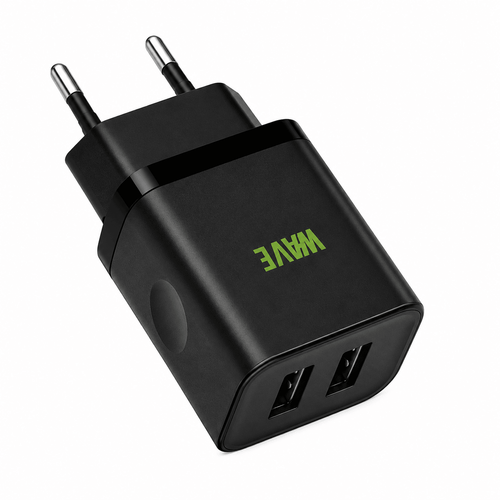 Wave WA-102 USB Wandlader 10.5W – 2x USB-A – Zwart - Wave by Laad Centrum