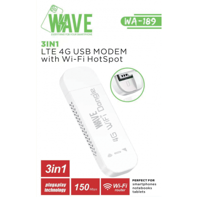 Wave WA-189 LTE 4G USB Modem With Wi-Fi hotspot