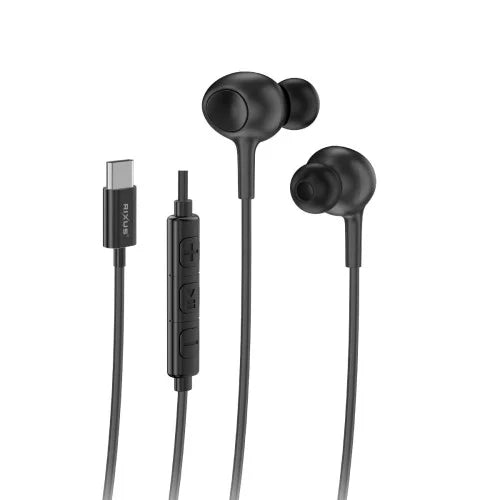 Rixus RXHD56C USB-C Oordopjes met Microfoon – Zwart