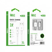 Wave WA-162 Quick Charger 2A USB-C 30 CM (wit)