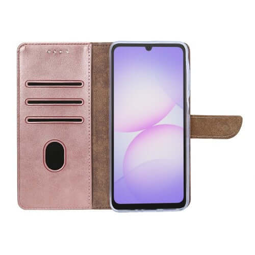 Rixus bookcase voor Samsung Galaxy A07 / A08 – roze