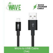 Wave WA-141 Quick Charger Micro Cable 1M (zwart)