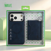 Wave Magsafe Hoes met portemonnee iPhone 12 Pro Max - Blauw