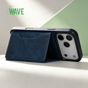 Wave Magsafe Hoes met portemonnee iPhone 12 / 12 Pro - Blauw