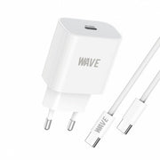 Quick Travel Charger 25W USB-C Port + 1M USB-C to USB-C Cable | Wave WA-317W-20 (wit)