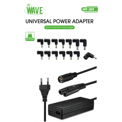 Wave WA-269 Universal Laptop Adapter Charger with Auto Power Recognition 90W