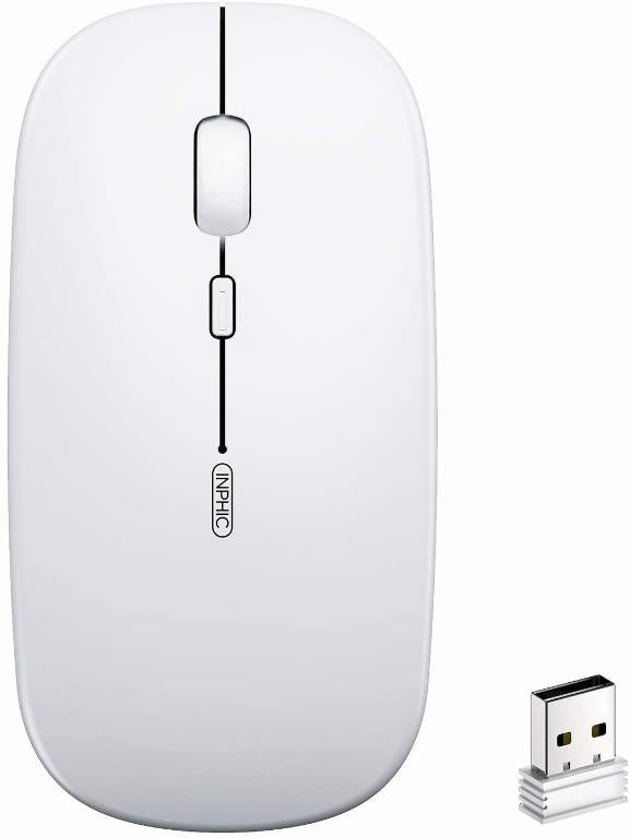 Draadloze muis stille klik mini geruisloos Inphic P-M1 (wit)