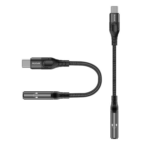 Rixus RXMU36C USB-C naar 3,5mm Audio Adapter 10cm