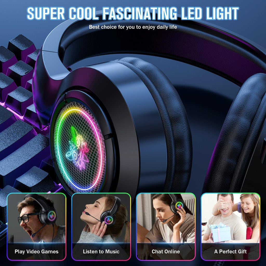 ONIKUMA X1 bedrade gaming headset 3,5 mm met LED-verlichting