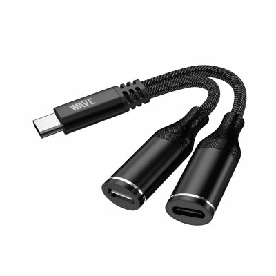 Wave WA-357 Type-C To Dual Type-C Adapter (Call | Fast Charging | Music)