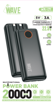 Wave WA-171 Powerbank 20000 mAh USB-C 22.5W (zwart)