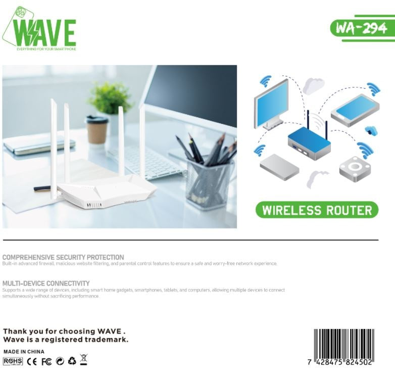 Wave WA-294 Wi-Fi Router 300 Mpbs