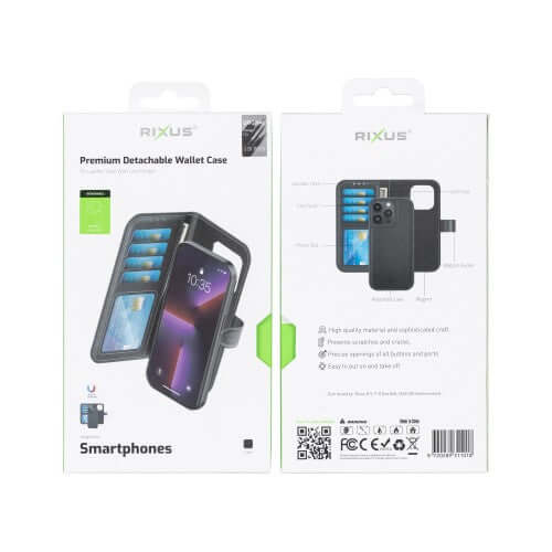 Rixus Duo magnetische wallet voor Samsung Galaxy S26 – zwart