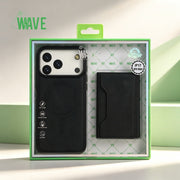 Wave Magsafe Hoes met portemonnee iPhone 12 / 12 Pro - Zwart