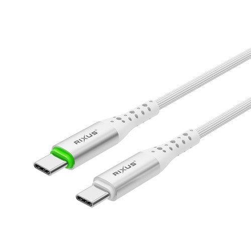 Rixus RXUC21C Auto Disconnect USB-C naar USB-C kabel 1m 60W wit – kabeldetail