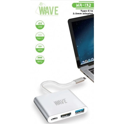 Wave WA-132 Multiport Adapter USB-C to HDMI+VGA+USB-C