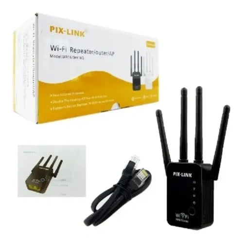 PIX-LINK WiFi-repeater / WiFi-router / access point (zwart)