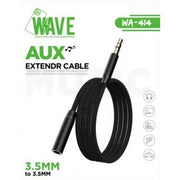 Wave WA-414 AUX Extendr Cable 3.5 mm To 3.5 mm 1M (zwart)