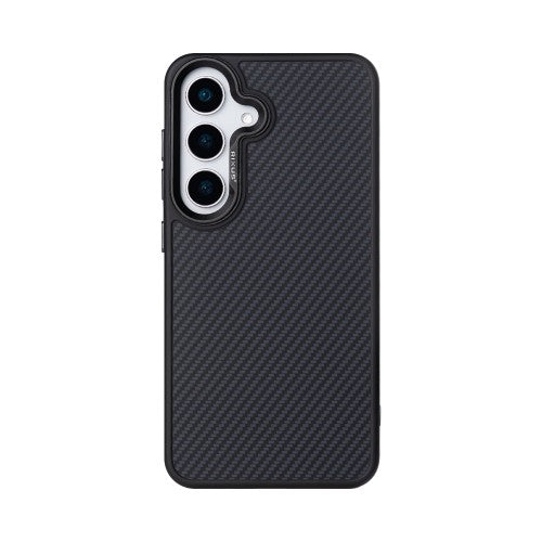 Rixus Mag Carbon hoesje voor Samsung Galaxy S25 Plus – MagSafe-compatibel, titaniumzwart