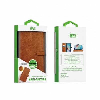 Wave Leer boekhoes iPhone 18 Pro Max - Bruin