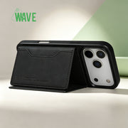 Wave Magsafe Hoes met portemonnee iPhone 12 / 12 Pro - Zwart