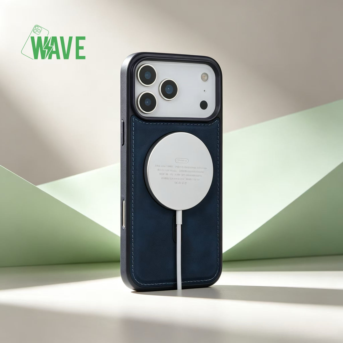 Wave Magsafe Hoes met portemonnee iPhone 12 Pro Max - Blauw