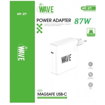 Productafbeelding bij de witte Wave WA-271 USB-C laptopadapter 87W