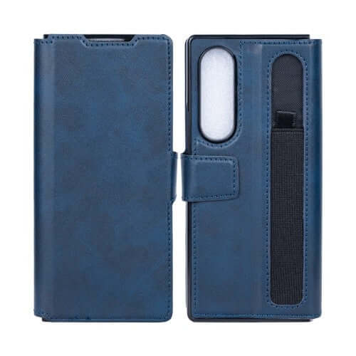 Rixus wallet-hoesje met penhouder voor Samsung Galaxy Z Fold4 – blauw