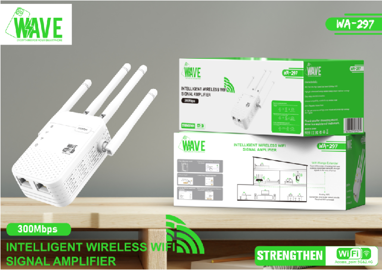 Wave WA-297 Wireless Wifi Repeater / Wifi Router / Wifi Extender 1200 Mbps