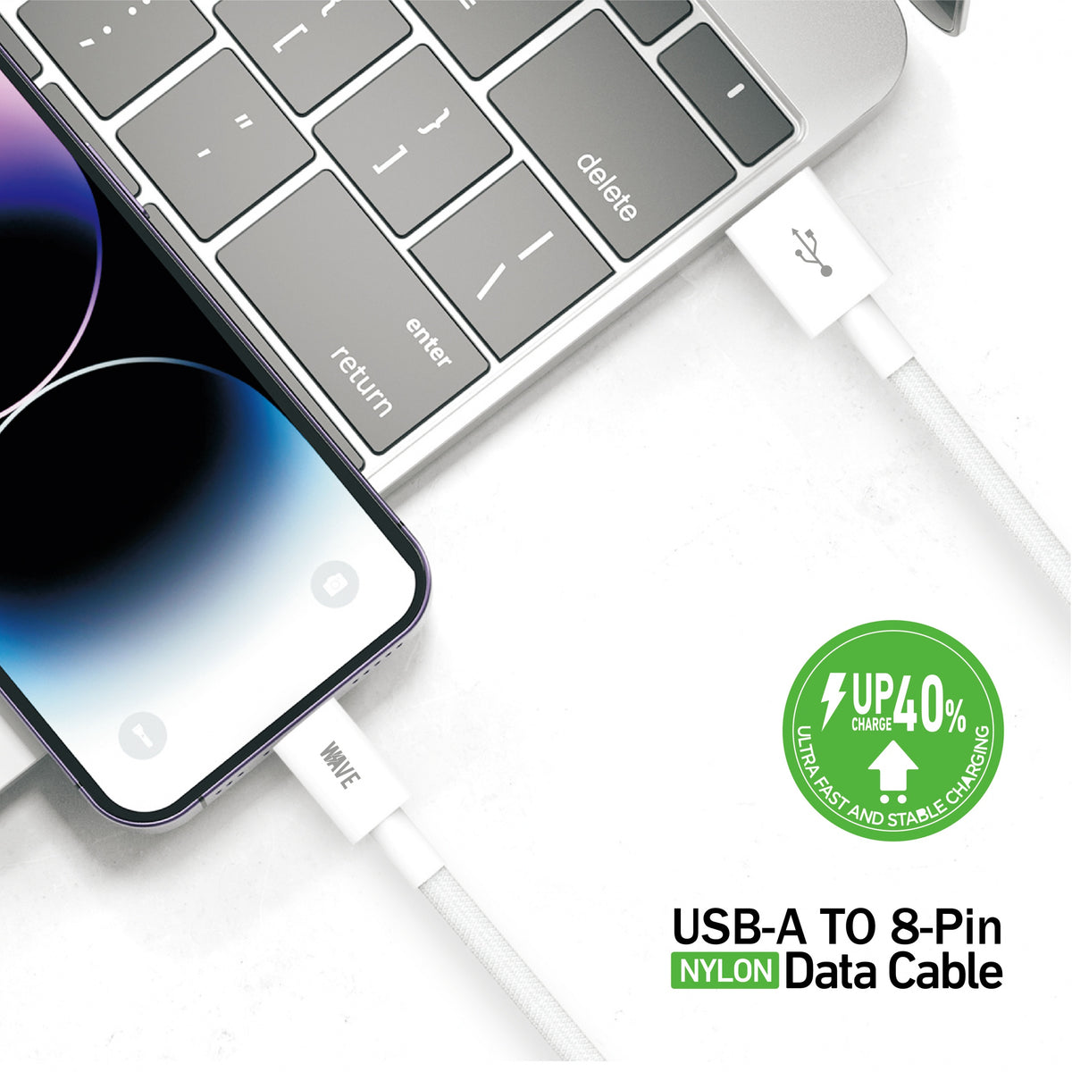 Wave WA-235 USB-A To Lightning data Cable 2M