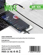 Wave WA-414 AUX Extendr Cable 3.5 mm To 3.5 mm 1M (zwart)