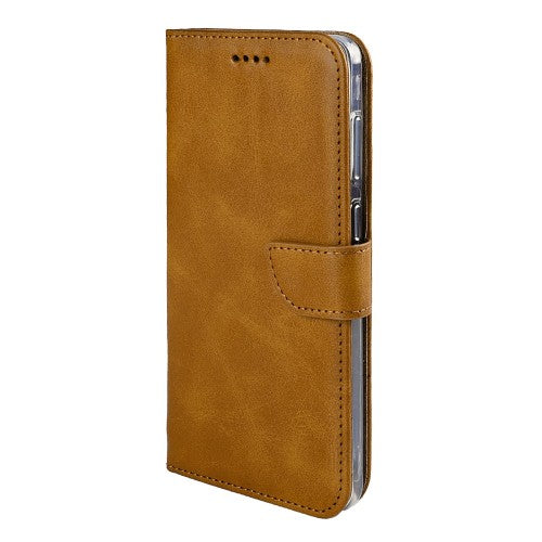 Rixus bookcase voor Samsung Galaxy S25 Edge – lichtbruin