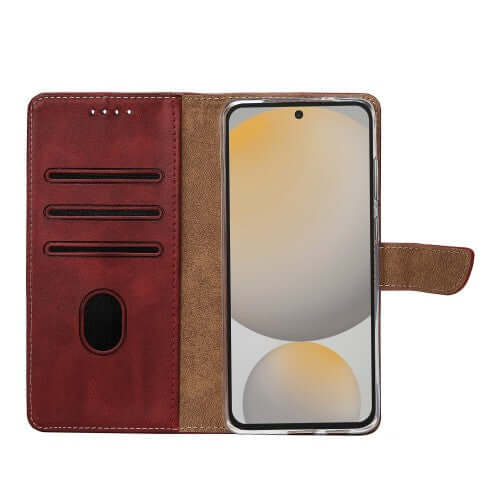 Rixus bookcase voor Samsung Galaxy S24 FE – donkerrood