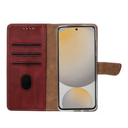 Rixus bookcase voor Samsung Galaxy S24 FE – donkerrood