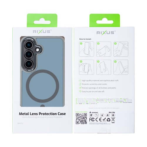 Rixus Classic 04 hoesje voor Samsung Galaxy S25 Plus – MagSafe-compatibel, titaniumgrijs