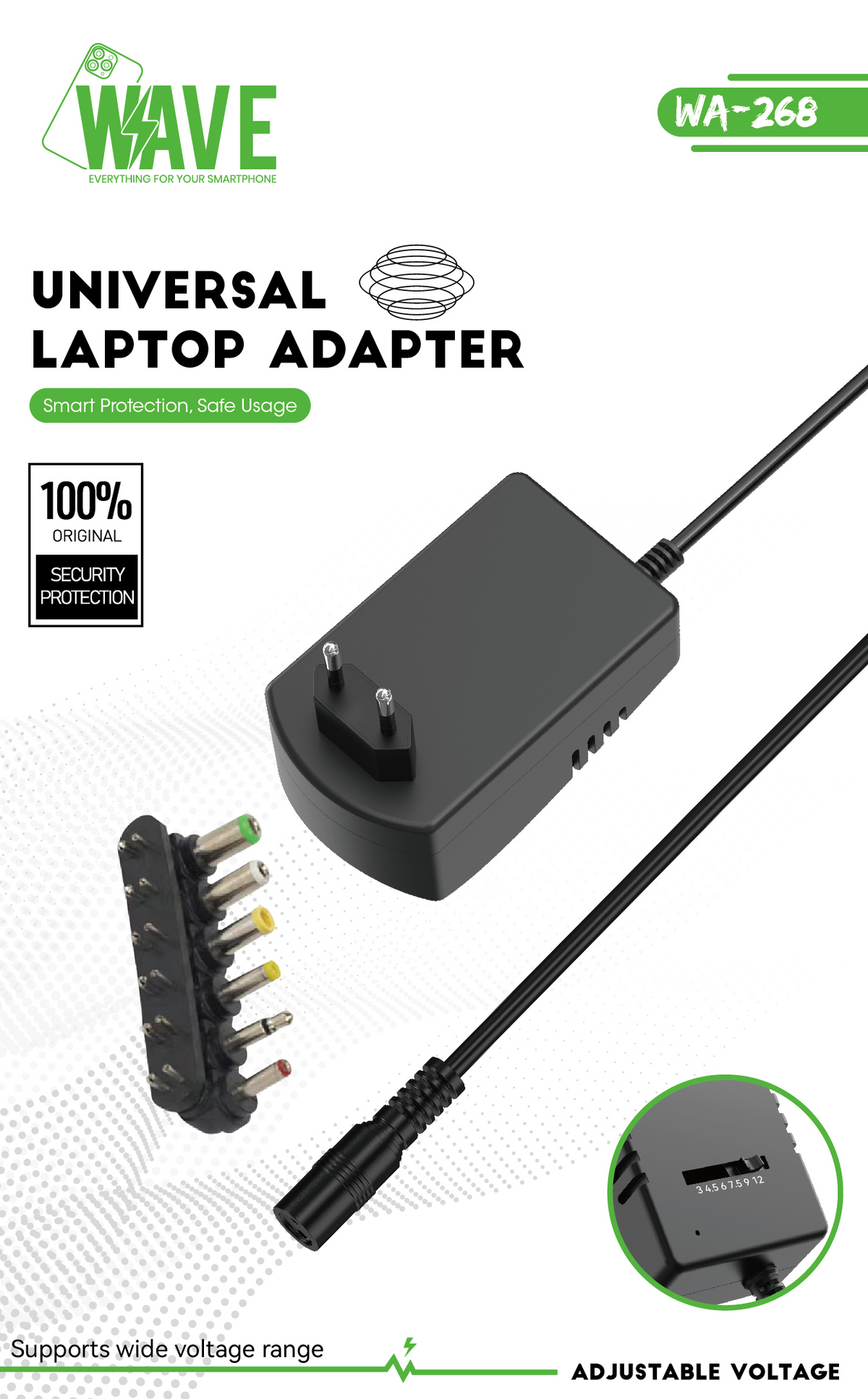 Wave WA-268 Universal AC Adapter 30W Max