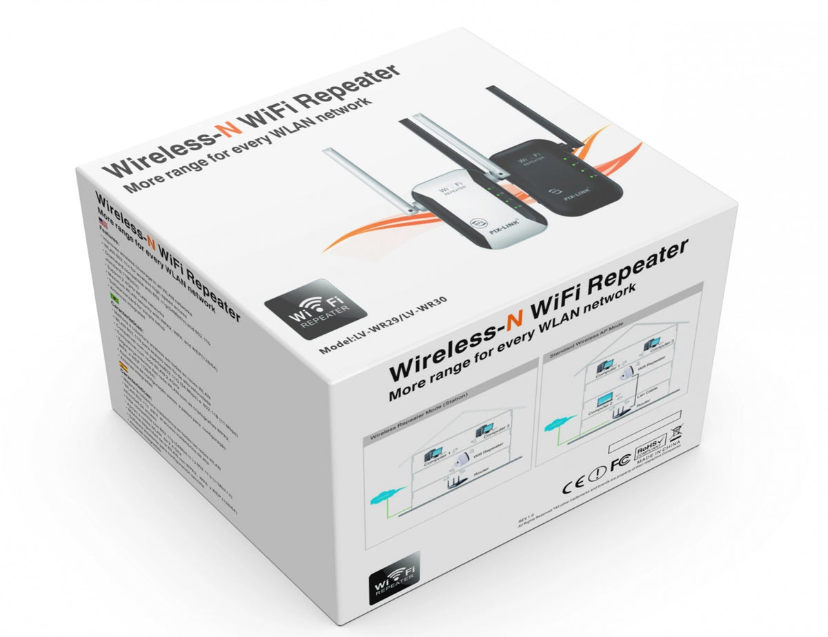 PIXLINK draadloze WiFi-repeater / WiFi-router / WiFi-extender (wit)